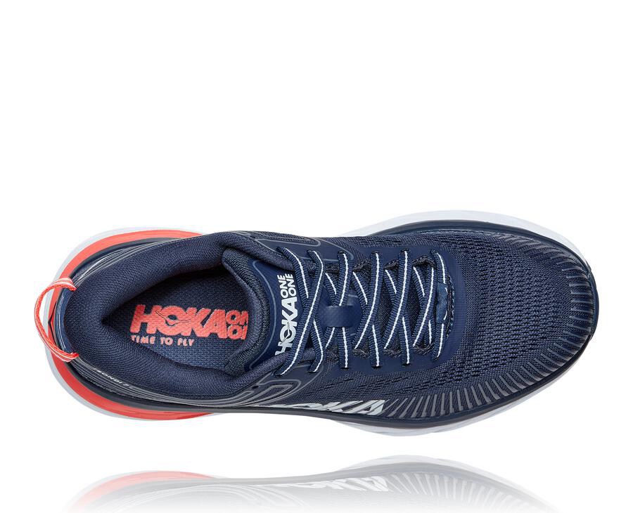 Hoka One One Koşu Ayakkabısı Kadın Lacivert/Beyaz - Bondi 7 - CE3276851